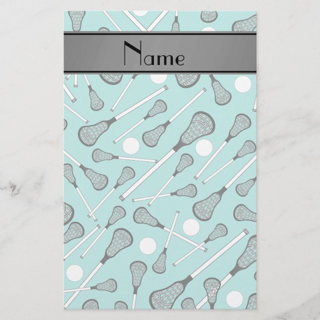 Name Seafoam grün Lacrosse Stangen grau Streifen Briefpapier (Vorderseite)