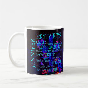 Name Serenity Gebet in Blau hinzufügen Kaffeetasse