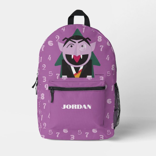 Name Sesamstraße | Count von Count Bedruckter Rucksack (Vorderseite)