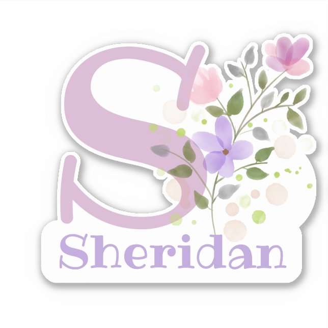 Name Sheridan mit dem Letter-S-Sticker-Ausschnitt Aufkleber (Vorderseite)