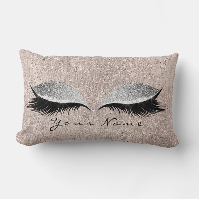 Name Silver Glitzer Black Eyes Elfenbein Makeup La Lendenkissen (Vorderseite)