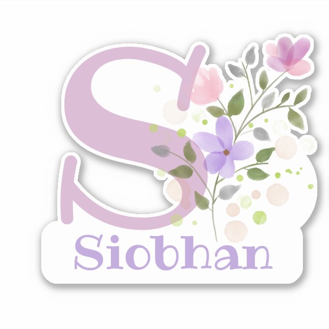 Name Siobhan mit dem Letter S Sticker Cut-Out (Vorderseite)