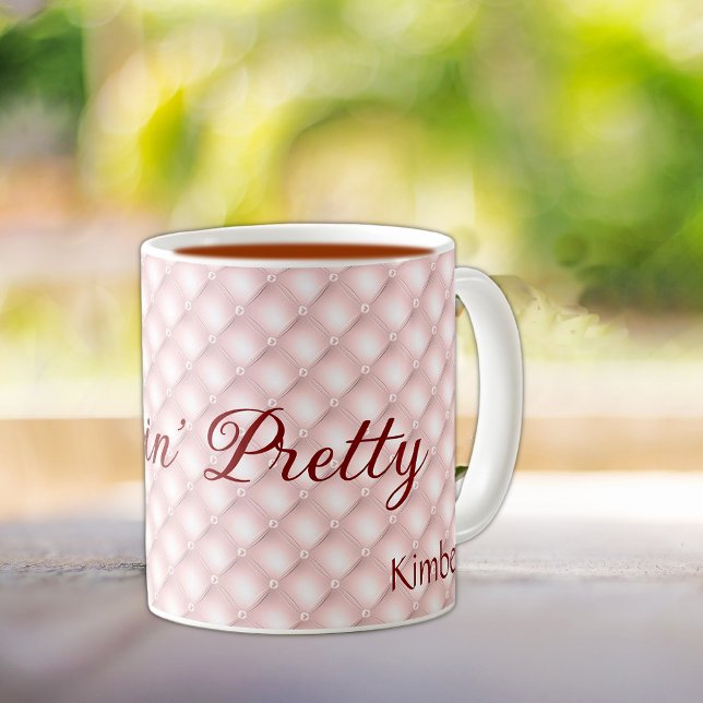 Name, Sippin' Hübsch Pink Tufted 11oz Kaffeemaschi Kaffeetasse (Von Creator hochgeladen)