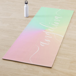 Name Skripttext Med Gradient Ombre Rainbow Yogamatte