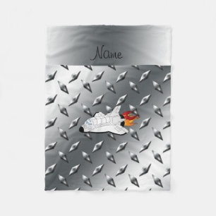 Name Space Shuttle Silber Diamantblech Stahl Fleecedecke