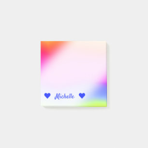 Name + Spaß-mehrfarbige Regenbogen Ähnliche Post-it Klebezettel