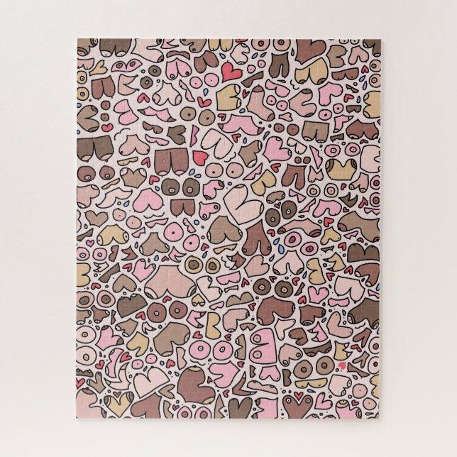 Name Spaß neutrales Brustmuster Puzzle (Vertikal)