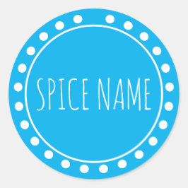 Name Spice Jar Label Aquamarin hinzufügen Runder Aufkleber