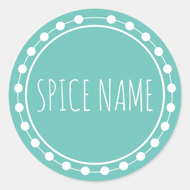 Name Spice Jar Label hinzufügen Runder Aufkleber (Vorderseite)