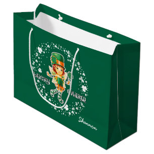 Name-St Patrick Tagesgeschenk-Taschen Große Geschenktüte