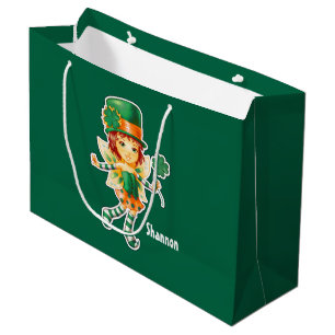 Name-St Patrick Tagesgeschenk-Taschen Große Geschenktüte