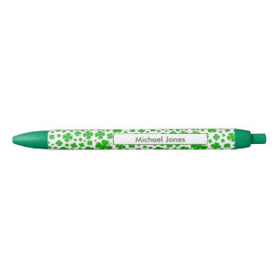Name: St Patrick's Green Random Kleeblatt Muster Kugelschreiber