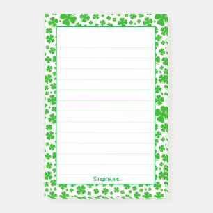 Name:  St Patrick's Green Random Kleeblatt Muster Post-it Klebezettel