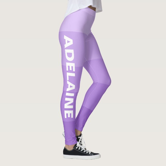 Name | Stilvolle 5 Amethyst Shades Blocks Leggings (Rechts)