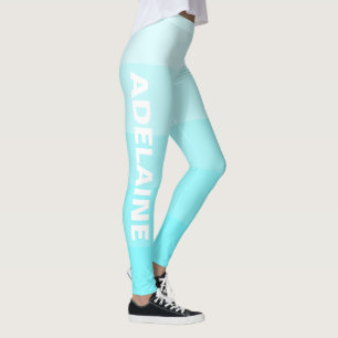 Name Stilvolle 5 Electric Blue Shades Blocks Leggings