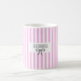 Name Streifen pink trendy moderne Handzeichnung Kaffeetasse
