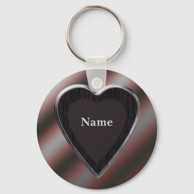Name Stripes Heart Keychain - Vorlage Schlüsselanhänger (Vorderseite)