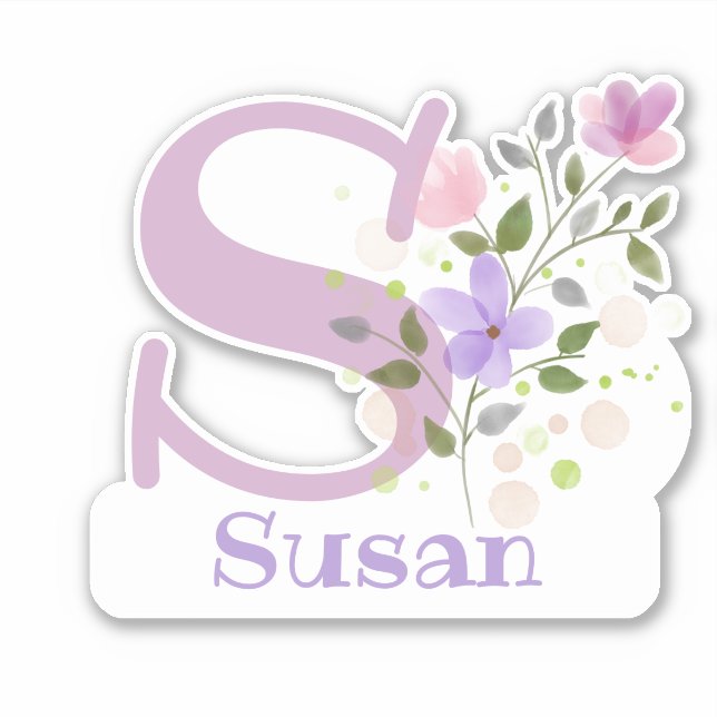 Name Susan mit dem Letter S Sticker Cut-Out (Vorderseite)