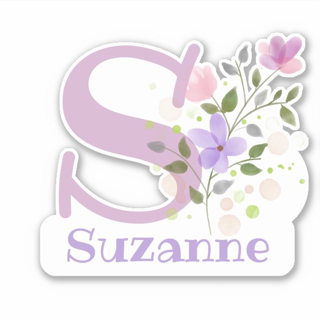 Name Suzanne mit dem Letter-S-Sticker-Ausschneiden Aufkleber (Vorderseite)