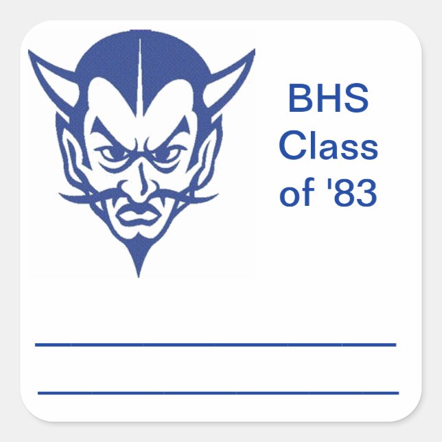 Name Tag, Class Wiedersehen Square Sticker, Bremen Quadratischer Aufkleber (Vorderseite)