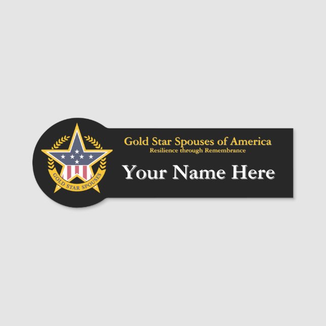 Name-Tag der Ehepartner in Gold Star Namensschild (Vorderseite)
