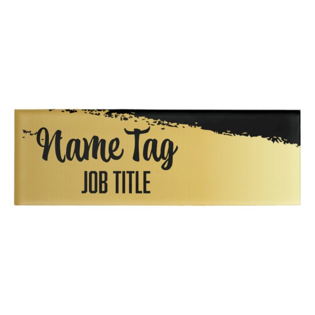 Name-Tag für Schwarz und Gold Namenschild (Vorderseite)