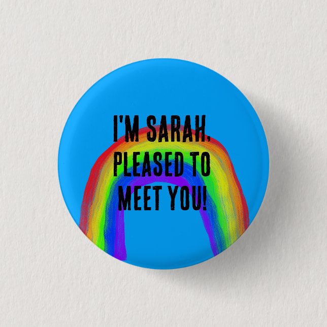 Name Tag Gruß freut sich, Sie treffen Button (Vorderseite)