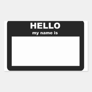 Name-Tag - HELLO mein Name ist Rechteckiger Aufkleber