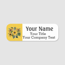 Name Tag Honey Gelbe Sonnenblumen Custom Text Abze