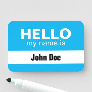 Name Tag - Mein Name ist blau Namensschild
