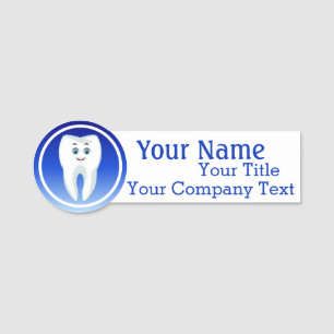 Name-Tag mit Dentist-Zahn-Logo-Abzeichen Namensschild