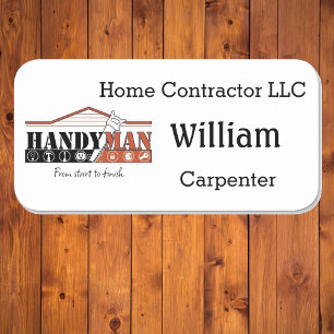 Name-Tag mit Handyman-Logo-Abzeichen für benutzerd Namensschild