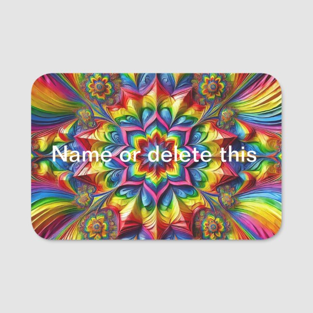 Name-Tag mit LGBTQ-Farben Namensschild (Vorderseite)