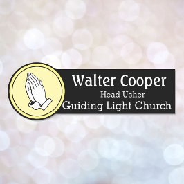 Name Tag Praying Hands oder Ihr Logo Usher Greeter Namensschild