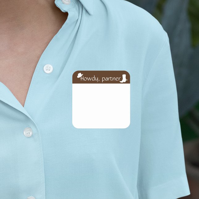 Name Tag Sticker Abzeichen Funny Party Howdy Partn (Von Creator hochgeladen)