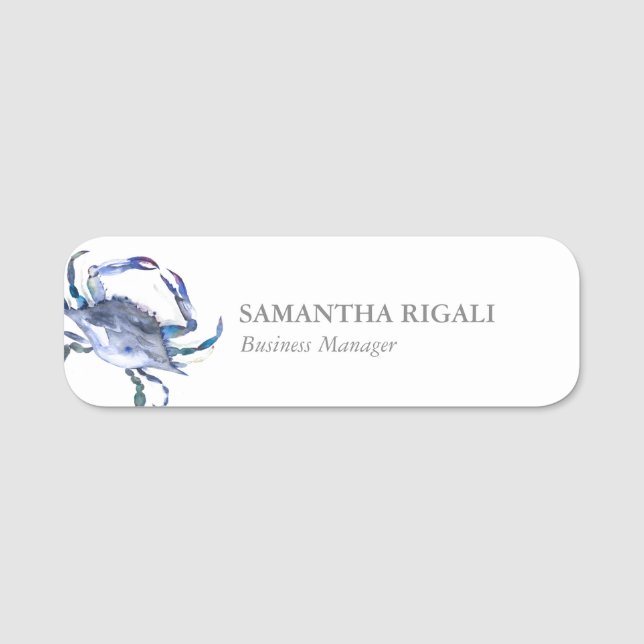 Name Tag Template Beruflich Business Crab Namensschild (Vorderseite)