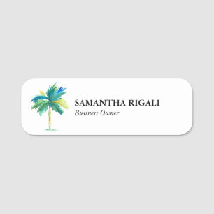 Name Tag Template Tropical Palm Tree Namensschild