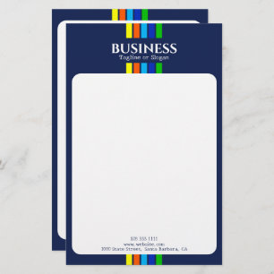 Name Tagline Moderne Streifen Blau Briefpapier