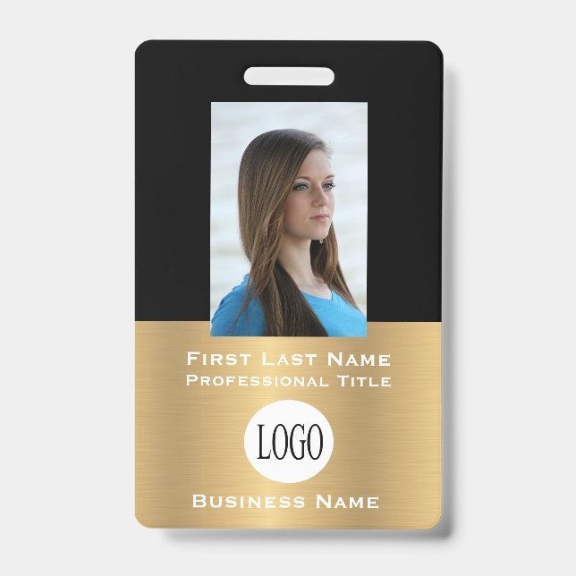 Name-Tags der Abzeichen "Gold & Black Employee" Ausweis (Vorderseite)
