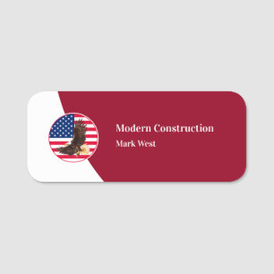 Name-Tags des Baupersonals Patriotic Theme Namensschild