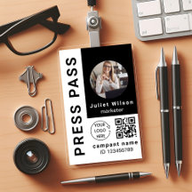 Name Tags White qr-Code-Medien drücken ID-Abzeiche