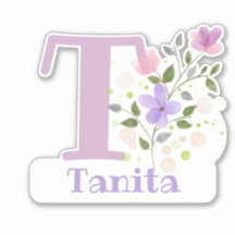 Name Tanita mit dem Letter T-Aufkleber-Ausschnitt