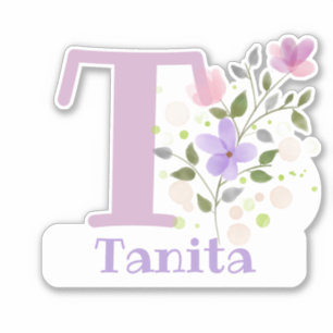 Name Tanita mit dem Letter T-Aufkleber-Ausschnitt Aufkleber