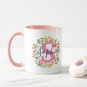 Name Tasse Erstmaliges Geschenk für Blumenblätter