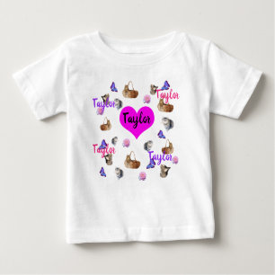 Name Taylor mit Katzen und Schmetterlingen, Baby T-shirt
