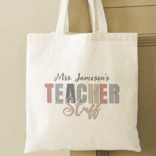 Name Teacher Stuff Lehrer Wertgutschein Geschenk Tragetasche