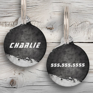Name Telefonnummer Grob graue schwarze Farbe Haustiermarke