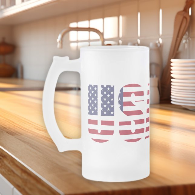 Name & Text auf Patriotic USA 16oz Mattglas Bierglas (Von Creator hochgeladen)