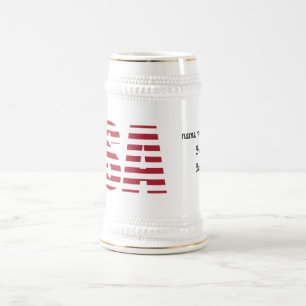 Name, Text auf US 22oz White Gold Stein Tasse