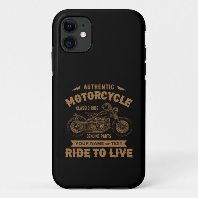 Name Text hinzufügen, authentische klassische Moto Case-Mate iPhone Hülle (Rückseite)